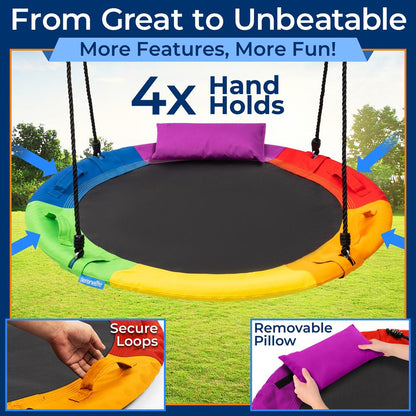 40 Saucer Swing 700 lbs Capacity Waterproof Rainbow