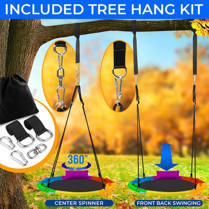 40 Saucer Swing 700 lbs Capacity Waterproof Rainbow