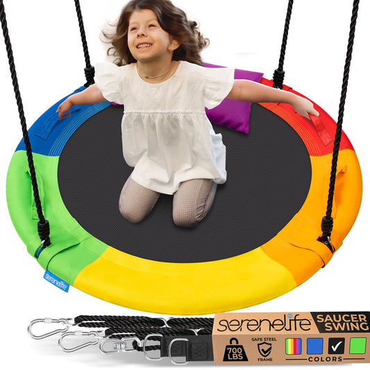 40 Saucer Swing 700 lbs Capacity Waterproof Rainbow
