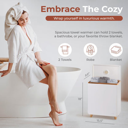 Towel Warmer with Auto Shut-Off Holds 2 Towels Rose Gold