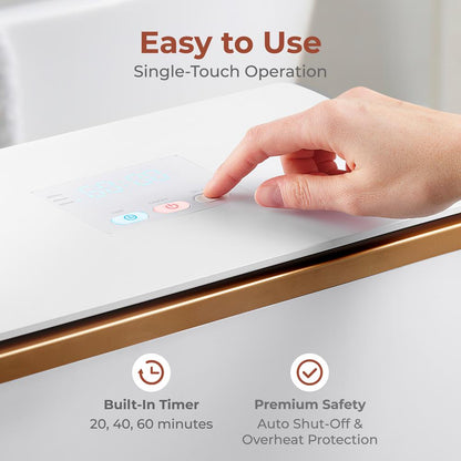 Towel Warmer with Auto Shut-Off Holds 2 Towels Rose Gold
