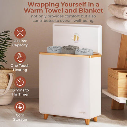 Towel Warmer with Auto Shut-Off Holds 2 Towels Rose Gold