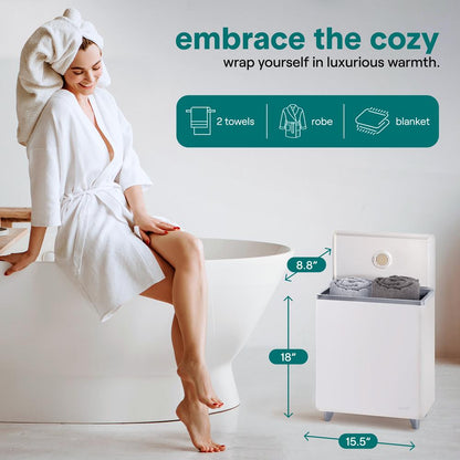 Rectangular Towel Warmer Bucket - Large Capacity Single Touch Towel & Blanket Warmer (Silver)