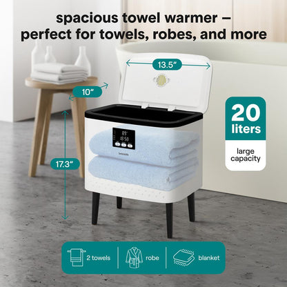 Rectangular Towel Warmer Bucket - Large Capacity Single Touch Towel & Blanket Warmer (Black) - SLTLR725