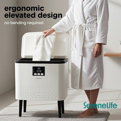 Rectangular Towel Warmer Bucket - Large Capacity Single Touch Towel & Blanket Warmer (Black) - SLTLR725
