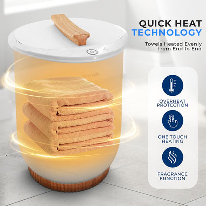Towel Warmer with Auto Shut-Off Holds 2 Large Towels White