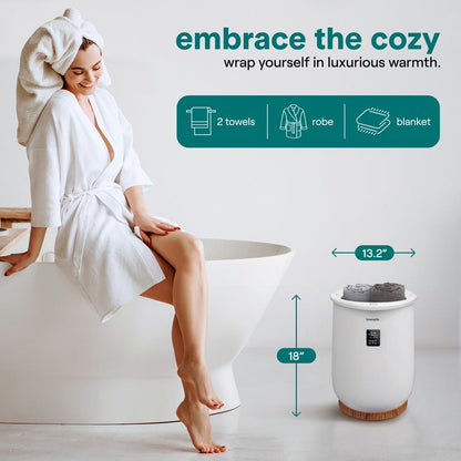Single Touch Towel & Blanket Warmer With Fragrant Disc Holder Led Ring And Digital Screen