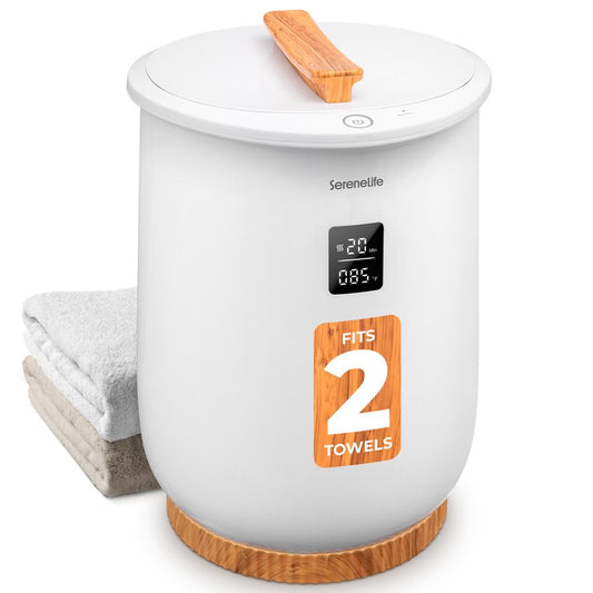 Single Touch Towel & Blanket Warmer With Fragrant Disc Holder Led Ring And Digital Screen