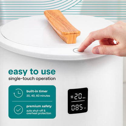 Single Touch Towel & Blanket Warmer With Fragrant Disc Holder Led Ring And Digital Screen