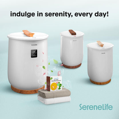 Single Touch Towel & Blanket Warmer With Fragrant Disc Holder Led Ring And Digital Screen