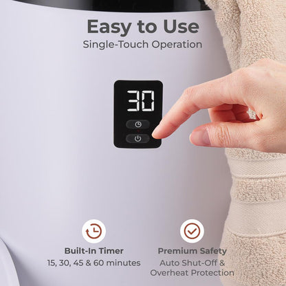 Towel Warmer with Fragrance Holder Auto Shut Off Fits 2 Large Towels