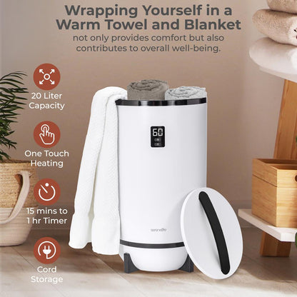 Towel Warmer with Fragrance Holder Auto Shut Off Fits 2 Large Towels