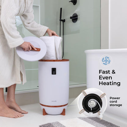 Towel Warmer with Timer & Auto Shut-Off Holds 2 Towels Cherry