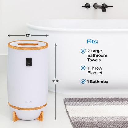 Towel & Blanket Warmer - Quick Heat 2 Towel Capacity Auto Shut-Off White