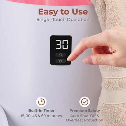 Portable Towel Warmer Quick Heat Auto Shut-Off Pink