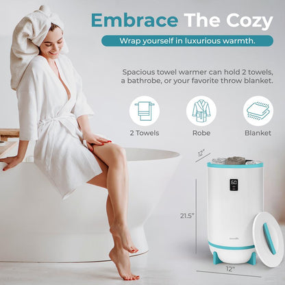 Towel & Blanket Warmer Spa Luxury Auto Shut Off Fits 2 Large Towels Blue