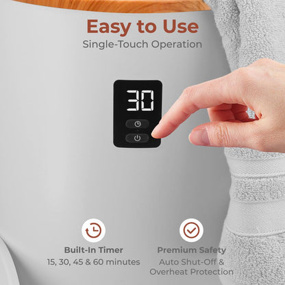 Towel Warmer with Fragrance Holder Auto Shutoff Fits 2 Towels Gray
