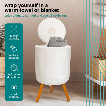 Bucket Towel Warmers With Customized Fragrances For Spa And Bathroom Timer 20/40/60/90 Minutes Fits 1 Large Towel Blanket Bathrobe Pjs