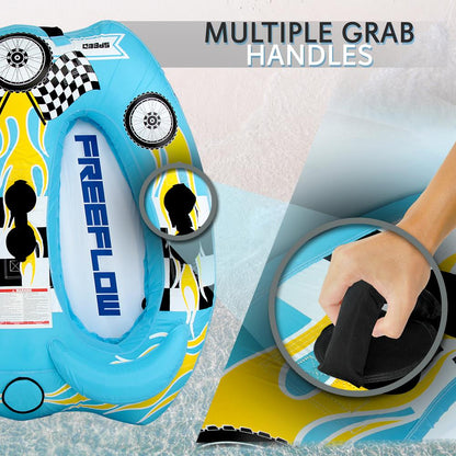 Inflatable Towable Tube for 2 Fast Inflation Heavy-Duty PVC Blue