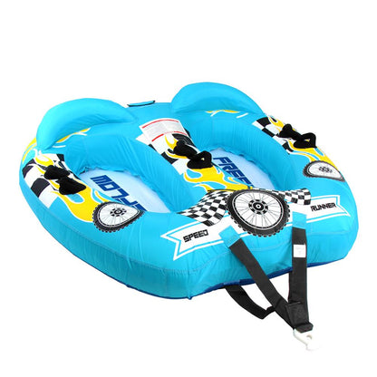 Inflatable Towable Tube for 2 Fast Inflation Heavy-Duty PVC Blue