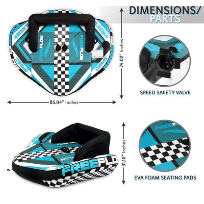 Heavy-Duty Inflatable Towable Booster Tube - Sports Towable Front Tow Point Inflatable Raft Heavy Gauge & Durable Build Inflatable Float Tube