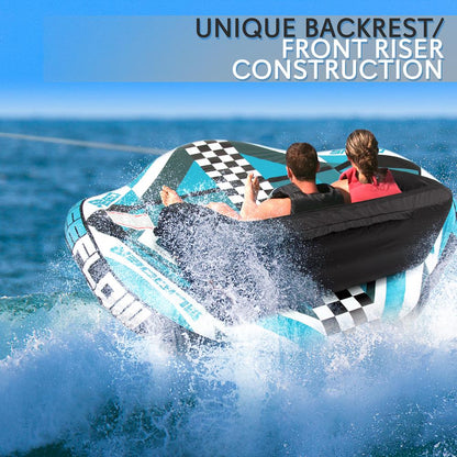 Heavy-Duty Inflatable Towable Booster Tube - Sports Towable Front Tow Point Inflatable Raft Heavy Gauge & Durable Build Inflatable Float Tube