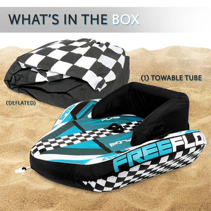 Heavy-Duty Inflatable Towable Booster Tube - Sports Towable Front Tow Point Inflatable Raft Heavy Gauge & Durable Build Inflatable Float Tube