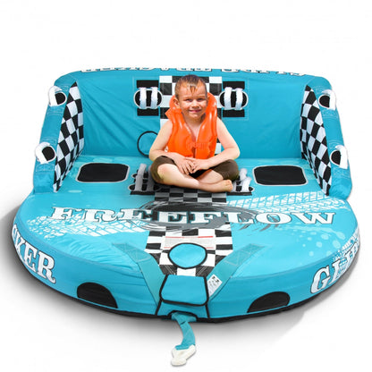 3-Person Towable Tube for Boating Fast Inflation Heavy-Duty Nylon Cover