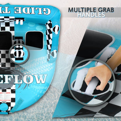 3-Person Towable Tube for Boating Fast Inflation Heavy-Duty Nylon Cover