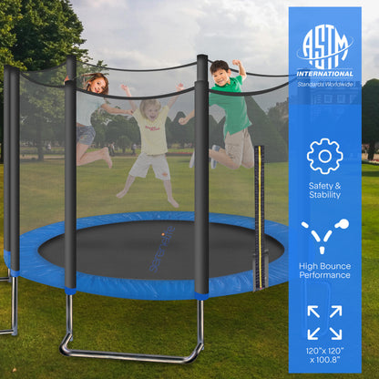 Home Backyard Sports Trampoline - 10Ft Large Outdoor Jumping Fun Trampoline For Kids / Children With Protective Net Cage