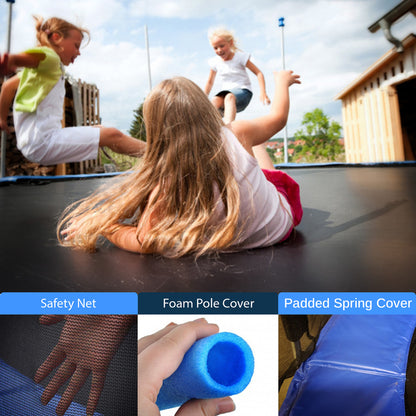 Home Backyard Sports Trampoline - 10Ft Large Outdoor Jumping Fun Trampoline For Kids / Children With Protective Net Cage