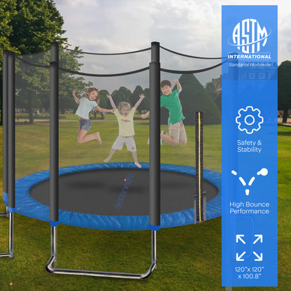 Home Backyard Sports Trampoline - 12Ft Large Outdoor Jumping Fun Trampoline For Kids / Children With Protective Net Cage