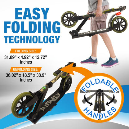 Kick Scooter for Teens & Adults Smooth Ride Alloy Deck Camouflage