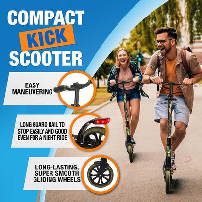 Kick Scooter for Teens & Adults Smooth Ride Alloy Deck Camouflage