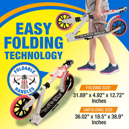Kick Scooter for Teens & Adults Adjustable Alloy Deck Pink