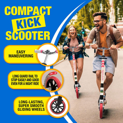 Kick Scooter for Teens & Adults Adjustable Alloy Deck Pink