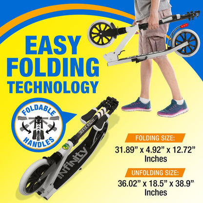 Foldable Kick Scooter for Teens & Adults Smooth Wheels Alloy Deck