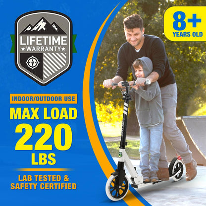 Foldable Kick Scooter for Teens & Adults Smooth Wheels Alloy Deck