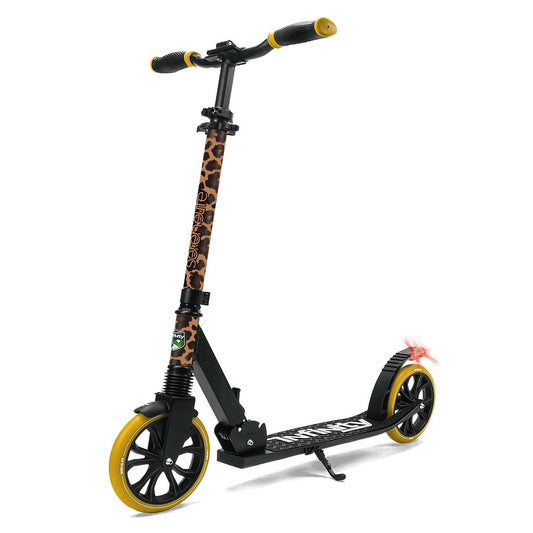 Kick Scooter for Teens & Adults Foldable Alloy Deck Leopard Design