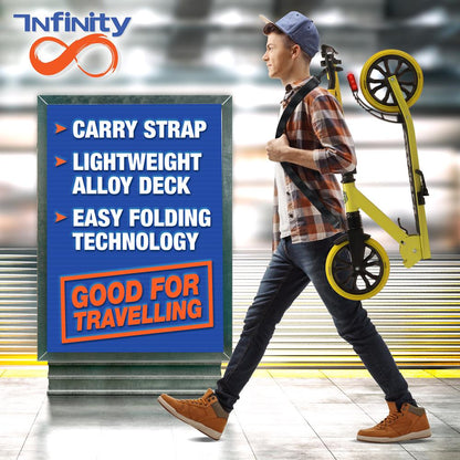 Lightweight And Foldable Kick Scooter - Adjustable Scooter For Teens And Adult Alloy Deck With High Impact Wheels (Yellow)