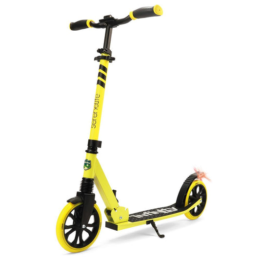 Lightweight And Foldable Kick Scooter - Adjustable Scooter For Teens And Adult Alloy Deck With High Impact Wheels (Yellow)