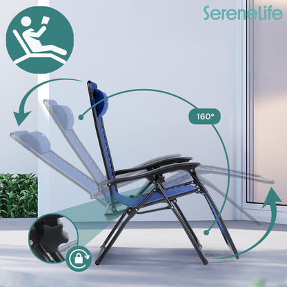 Adjustable Zero Gravity Chair Set - SLZGHBLU29