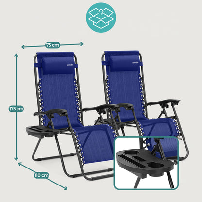 Adjustable Zero Gravity Chair Set - SLZGHBLU29
